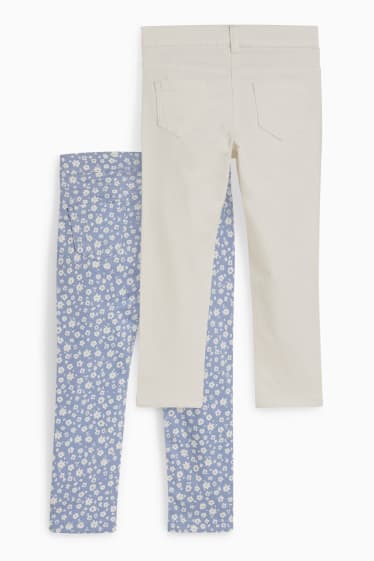 Kinder - Multipack 2er - Jeggings - weiss / blau