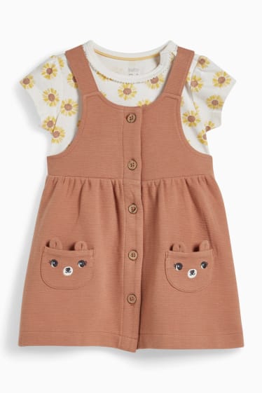 Baby Mädchen - Baby-Outfit - 2 teilig - hellbraun