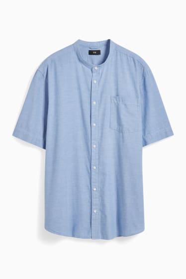 Hommes - Chemise - regular fit - encolure montante - bleu clair