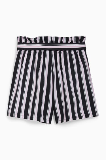 Bambini - Shorts - a righe - nero / rosa