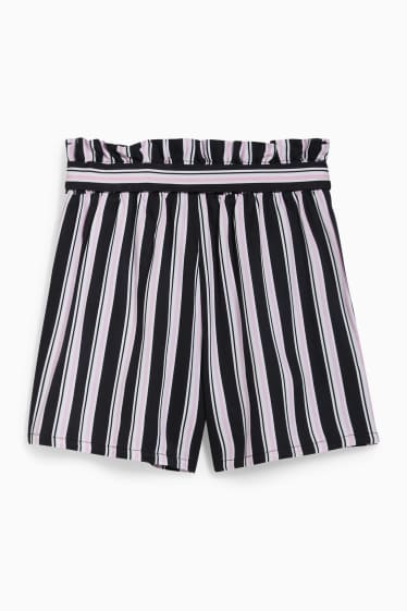 Nena - Pantalons curts - de ratlles - negre/rosa