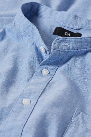 Men - Shirt - regular fit - band collar - light blue