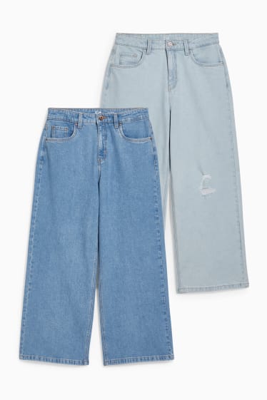 Copii - Mărimi extinse - multipack 2 perechi - wide leg jeans - denim-albastru deschis