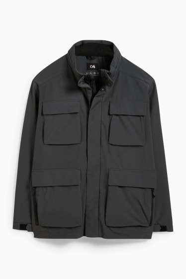 Herren - Jacke mit Kapuze - 4 Way Stretch - schwarz