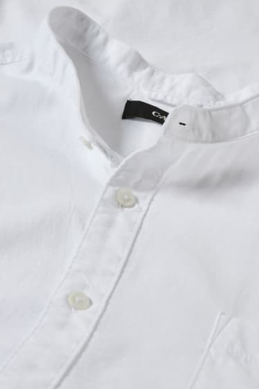 Home - Camisa - regular fit - coll alçat - blanc