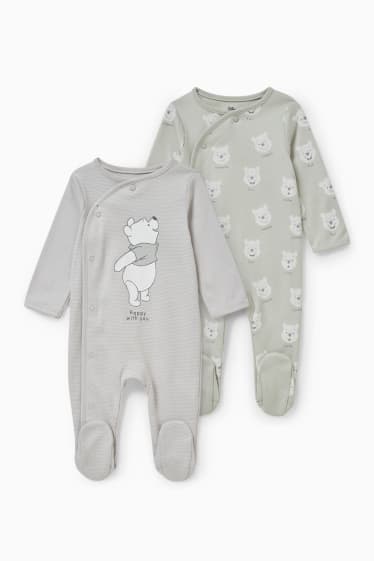 Baby Boys - Multipack of 2 - Winnie the Pooh - baby sleepsuit - mint green