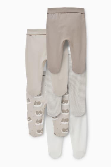 Neonati - Confezione da 5 - pantaloni pigiama neonati - beige melange