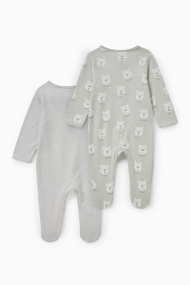 Baby Boys - Multipack of 2 - Winnie the Pooh - baby sleepsuit - mint green