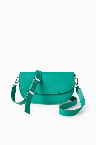 Women - Shoulder bag with detachable bag strap - faux leather  - green