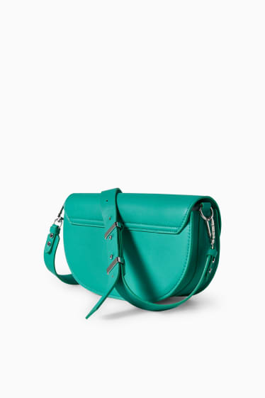 Women - Shoulder bag with detachable bag strap - faux leather  - green