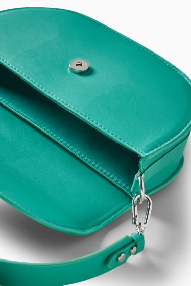 Women - Shoulder bag with detachable bag strap - faux leather  - green