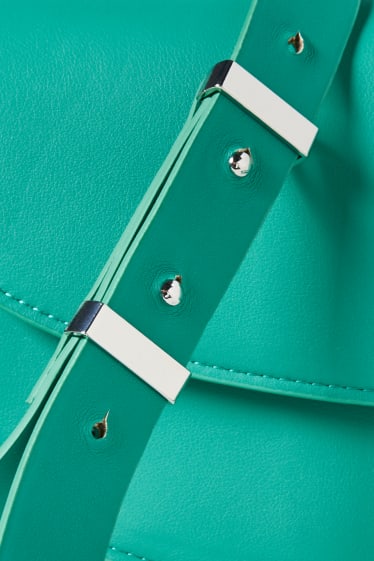 Damen - Umhängetasche mit abnehmbarem Taschengurt - Lederimitat - grün