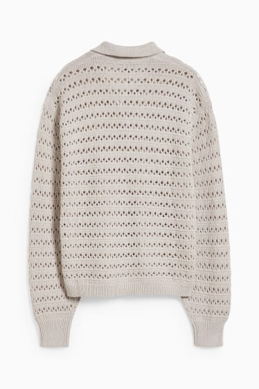 Dames - Gebreid vest - beige
