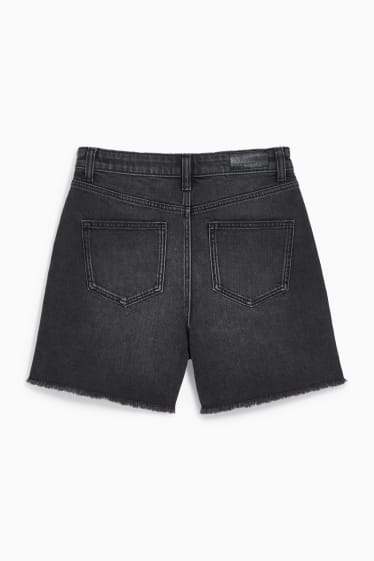 Children Girls - Denim Bermuda shorts - black