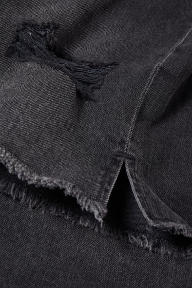 Children Girls - Denim Bermuda shorts - black