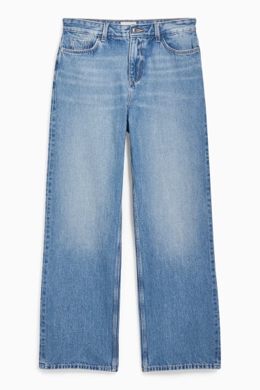Kobiety - Relaxed jeans - wysoki stan - dżins-jasnoniebieski