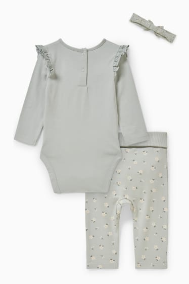 Babys - Baby-Outfit - 3 teilig - geblümt - mintgrün