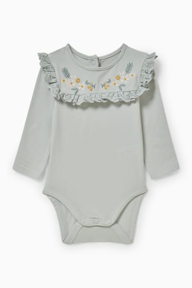 Babys - Baby-outfit - 3-delig - gebloemd - mintgroen