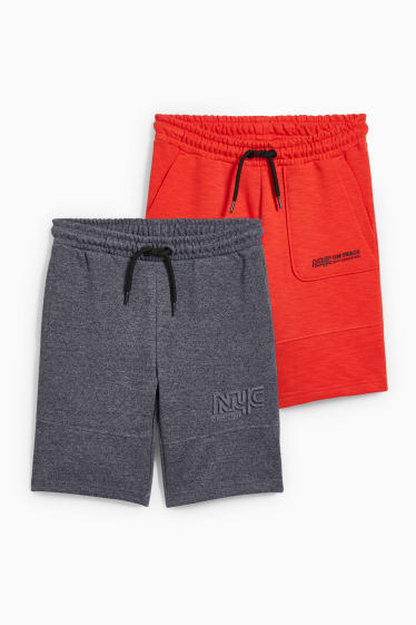 Enfants - Lot de 2 - shorts en molleton - orange