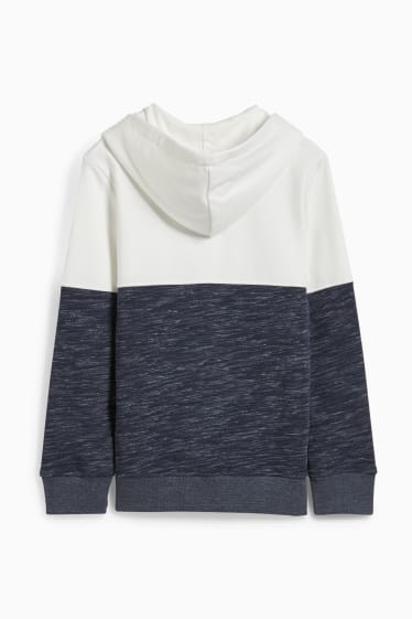 Children - Zip-through sweatshirt with hood - white / gray