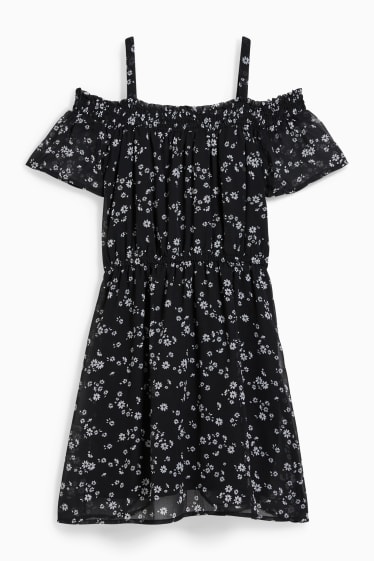 Bambine - Vestito - a fiori - nero