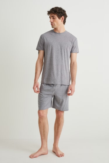 Hommes - Pyjashort - gris