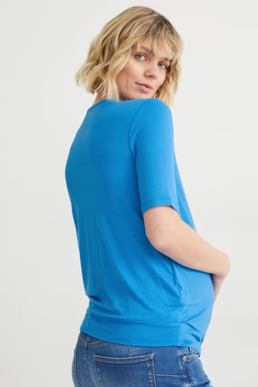 Donna - T-shirt per allattamento - blu