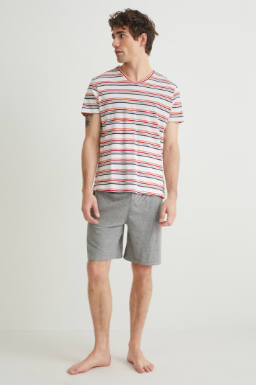 Herren - Shorty-Pyjama - hellgrau-melange