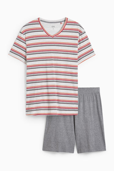 Herren - Shorty-Pyjama - hellgrau-melange