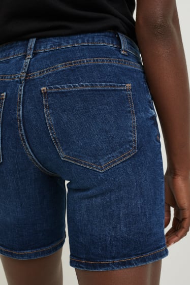 Damen - Jeans-Shorts - Mid Waist - jeansblau