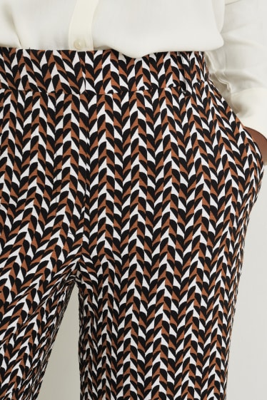 Donna - Pantaloni - vita media - palazzo - marrone