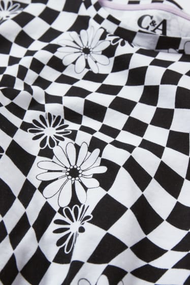 Nen/a - Talles esteses - conjunt - samarreta de màniga curta i top - 2 peces - negre/blanc