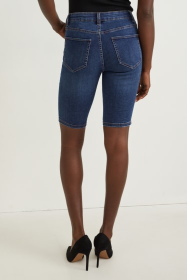 Femmes - Bermuda en jean - mid-waist - LYCRA® - jean bleu