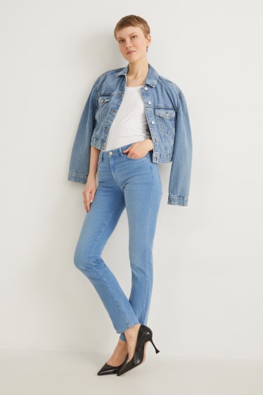 Dámské - Straight jeans - mid waist - džíny - světle modré