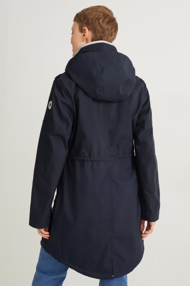 Damen - Regenjacke mit Kapuze - dunkelblau