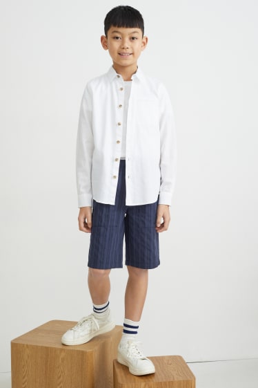 Children - Shorts - striped - dark blue