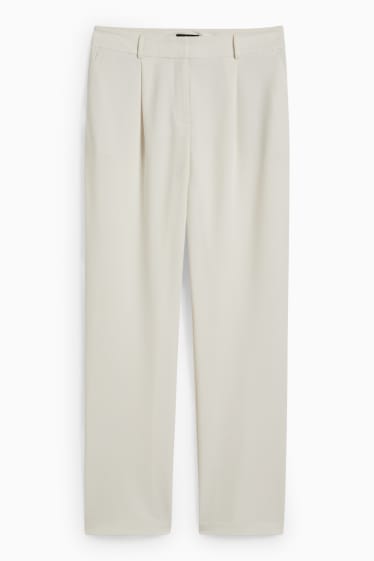 Donna - Pantaloni - vita media - straight fit - bianco crema