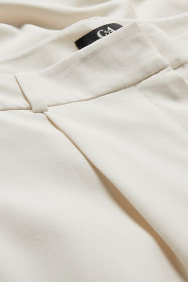 Femmes - Pantalon de toile - mid waist - straight fit - blanc crème