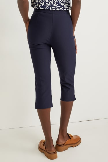 Women - Cloth trousers - high waist - cigarette fit - dark blue