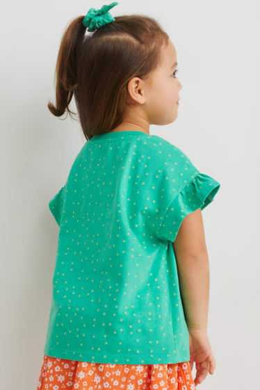 Bambine - Set - maglia a maniche corte e scrunchie - 2 pezzi - verde