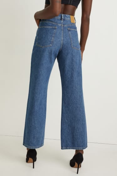 Dames - Relaxed jeans - high waist - jeansblauw