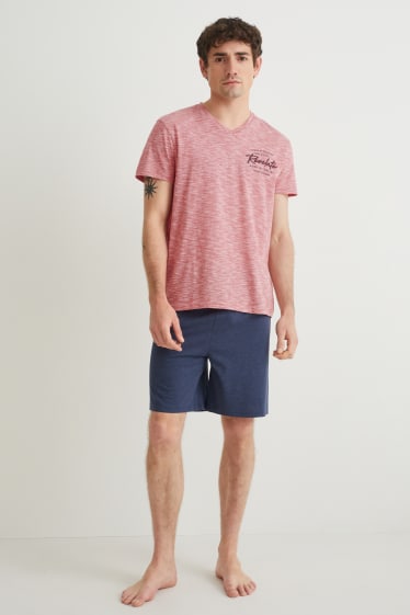 Men - Short pyjamas - red-melange