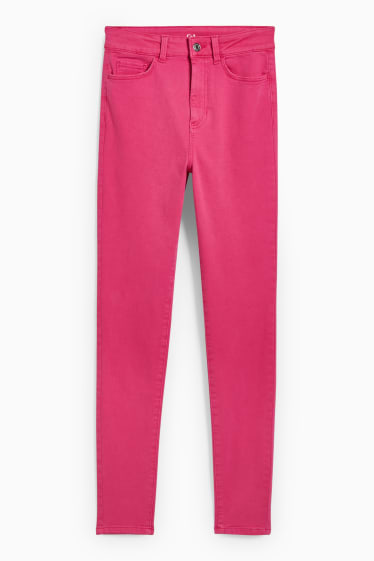 Donna - Jegging jeans - vita alta - fucsia