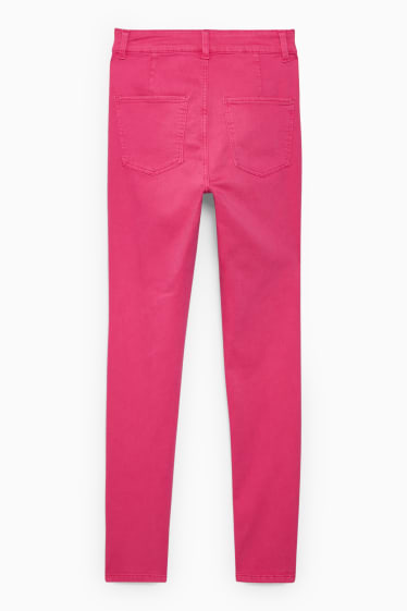 Femei - Jegging jeans - talie înaltă - roz