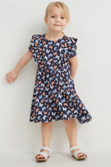 Kinderen - Set - jurk en scrunchie - 2-delig - donkerblauw