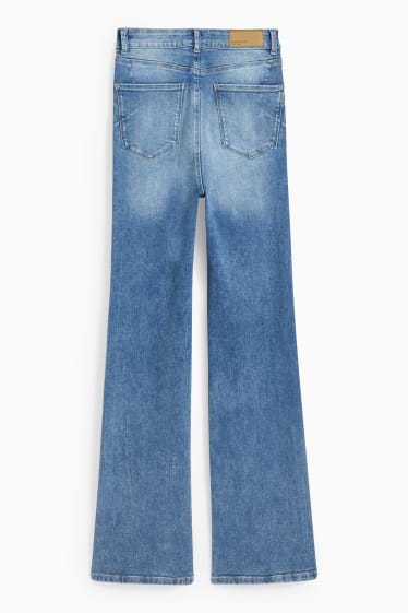 Kobiety - Flared jeans - wysoki stan - dżinsy modelujące - Flex - LYCRA® - dżins-niebieski