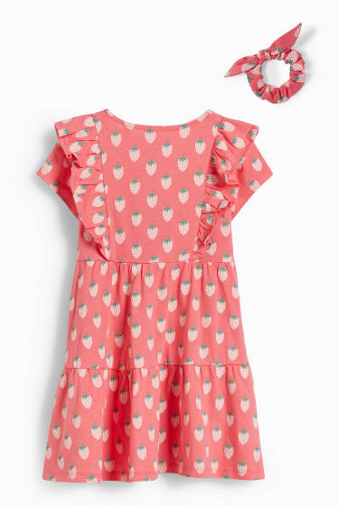 Children - Set - dress and scrunchie - 2 piece - pink