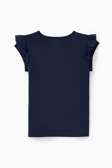 Children Girls - Frozen - short sleeve T-shirt - dark blue