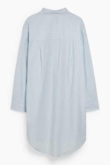 Femmes - Chemise de nuit - rayée - blanc / bleu clair