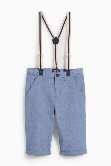 Kinder Jungen - Bermudas mit Hosenträgern - LYCRA® - hellblau